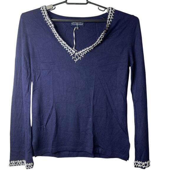 Duffield Lane Sweaters - Duffield Lane Briggs‎ Beaded Sweater Top Lightweight X Small New